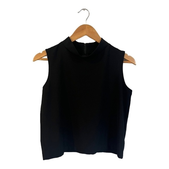 RED SAKS FIFTH AVENUE High Neck Black Top Sleeveless Blouse Medium - Picture 1 of 5